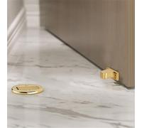 Fermaporta magnetico in rame, invisibile, resistente agli urti, per bagno e camera da letto, in legno, finitura dorata, dimensioni 22 x 14 x 4,5 mm e 48 x 4,5 mm