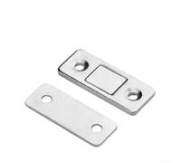 Fermaporta magnetico invisibile, 6 x 6 cm, sottile (argento) | Per magneti invisibili, potenti, antiscivolo, per porte scorrevoli, esteticamente integrati