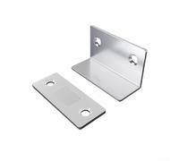 Fermaporta magnetico per armadi, porte, cassetti, design a forma di L, chiusura magnetica in acciaio per una chiusura invisibile e sicura dei mobili (argento)