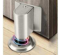 Fermaporta magnetico per la parte inferiore della porta, senza trapano, per porte interne, resistente, magnetico, mantiene le porte aperte (nichel spazzolato)