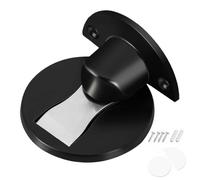 Fermaporta magnetico per montaggio a pavimento, in lega, invisibile, fermaporta magnetico, fermaporta da parete, senza fori, per casa, ufficio, camera da letto, fermaporta (nero)