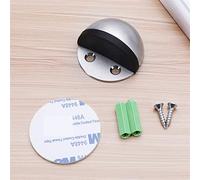 Fermaporta magnetico senza punzonatura in acciaio inossidabile for porta con ventosa magnetica Fermaporta a semicerchio in gomma for collisione 1 pezzo(Type1-black)