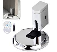 Fermaporta magnetico senza punzonatura, resistente per mantenere la porta aperta, con altezza regolabile, antivento, anti-sbattimento e silenzioso, facile installazione (cromo lucido)