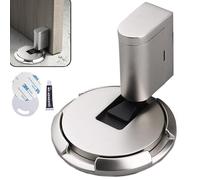 Fermaporta magnetico senza punzonatura, resistente per mantenere la porta aperta, con altezza regolabile, antivento, anti-sbattimento e silenzioso, facile installazione (nichel spazzolato)