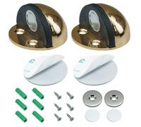 Fermaporta magnetico, set di 2 fermaporta in acciaio inox per protezione invisibile di pareti e porte (oro)