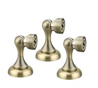 Fermaporta magnetico vintage, in ottone anticato, in metallo resistente, for casa e ufficio, da pavimento o da parete, for tenere aperta la porta, nero, 2 pezzi(Bronze)