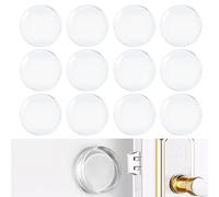 Fermaporta Maniglia a Muro, 12 pezzi Fermaporta da Parete Trasparente, Fermaporta Paraurti da Parete, Fermaporta Maniglia Trasparenti Rotondi in Gomma, Pareti, Superfici In Vetro, 4x4x0.8cm