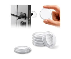 Fermaporta Maniglia Trasparente, 12 Pezzi, Fermaporta Silicone Maniglia Autoadesivi 42x10mm, Paracolpi Elastici per Pareti, Protezione Antiscivolo per Porte, Camera da Letto, Cucina e Bagno