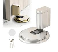 Fermaporta meccanico da pavimento, 2024, antivento, regolabile in altezza (5-20 mm), resistente, per casa, ufficio, viti o installazione aggiuntiva (argento)