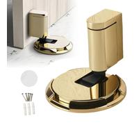 Fermaporta meccanico da pavimento, 2024, antivento, regolabile in altezza (5-20 mm), resistente, per casa, ufficio, viti o installazione aggiuntiva (oro)