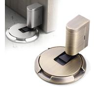 Fermaporta meccanico, senza foratura, magnetico, silenzioso, resistente, senza punzonatura, regolabile in altezza, fermaporta per la parte inferiore della porta, con adesivo (bronzo verde)