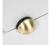 Fermaporta muto in lega di zinco Fusione a pavimento Cromo satinato Half Moon Punch Free Door Stopper Wood Door Holder 1Pcs