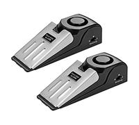 Fermaporta Pavimento, Ferma Porta da Pavimento con Gomma Nntiscivolo e Allarme, Cuneo di Allarme per Porta con 120dB Set da 2 Pezzi (Nero)