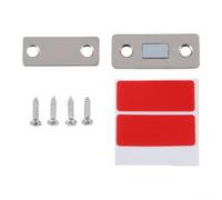 Fermaporta per armadietto, resistente, chiudiporta per armadio, cassetto, fermaporta magnetico per mobili e armadietti, ultra sottile, anti slam, in metallo argentato, confezione da 2