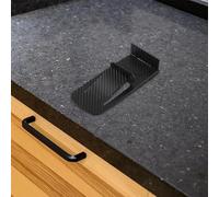 Fermaporta per casa e giardino, supporto a forma di pavimento con base in gomma antiscivolo, 18 cm, porta in plastica per legno, piastrelle, carpe (nero)