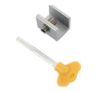 Fermaporta per finestre in lega di alluminio, Serratura a chiave di sicurezza for porte e finestre scorrevoli in alluminio argento 3x2,45 cm