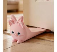 Fermaporta per gatti stampato in 3D rosa, design creativo con orecchie da coniglio, antiscivolo e resistente all'usura, previene il pizzicamento delle dita e lo sbattere della porta, adatto per ambien