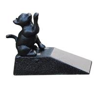 Fermaporta per La Parte Inferiore della Porta, Decorativo in Ghisa, Zeppa A Forma di Simpatico Gatto, per Casa Colonica(Black Iron,1 PCS)
