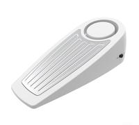 Fermaporta portatile con sirena da 130 dB per sicurezza domestica, cuneo di sicurezza da viaggio, per camera da letto, hotel, appartamento, dormitorio, nero (bianco)