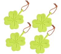 Fermaporta Quadrifoglio In Gomma Antiscivolo Con Cordino Multicolor 8.3x6.4x2.1cm(Green)