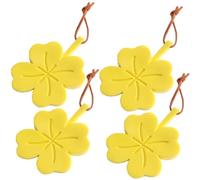 Fermaporta Quadrifoglio In Gomma Antiscivolo Con Cordino Multicolor 8.3x6.4x2.1cm(Yellow)