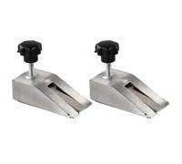 Fermaporta regolabile in acciaio inox, resistente, per pavimenti in legno, piastrelle, moquette, installazione senza trapano, finitura argento moderna, confezione da 2