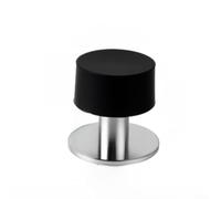 Fermaporta resistente in acciaio inox con paraurti in gomma, per montaggio a parete o a pavimento, per proteggere le pareti da urti e ridurre il rumore in casa e ufficio, argento, 4,7 x 4 x 6,1 cm (40