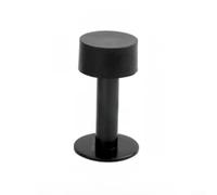Fermaporta resistente in acciaio inox, montaggio a parete o a pavimento, con punta in gomma per evitare danni e rumori, per casa e ufficio, nero, 4 x 4,7 x 8,1 cm (80 mm nero)
