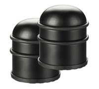 2x Fermaporta, Blocca Porta e Ferma Finestre, in Acciaio e Gomma, Accessorio per la Casa, Diametro: 7 cm, Nero