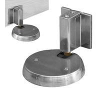 Fermaporta silenzioso - 6,5 x 4 x 4 cm, in lega di zinco, tappo magnetico, supporto antivento, anti-collisione, per bagno, montaggio a pavimento (per appartamenti e camere da, liscio tutti i