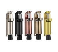 Fermaporta telescopico a molla, fermaporta in metallo con posizione regolabile e cunei for freno a pedale, compatibile la cucitura inferiore della porta(2PCS Black-S)
