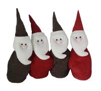 Fermaporta tessuto babbi natale rosso marrone cm 38x8xh32