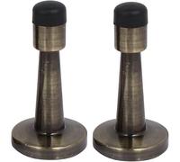 Fermaporte Cuneo for porta, tampone di protezione for cuneo, fermaporta, base rotonda da 40 mm x 80 mm, fissato al muro, fermaporta, tono bronzo, 2 pezzi