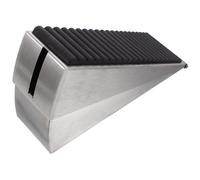 Fermaporte da Terra Pesante in Acciaio Inox e Gomma Nero | Blocca Porta Robusto, Presa Migliorata, Montaggio senza Fori, Struttura Spessa, per Casa e Hotel