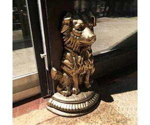 Fermaporte Fermaporta in Ghisa 3,85 Kg Oro Antico Fermaporta A Forma Di Cane In Ghisa, Scultura Fermaporta per Esterni, Cane Appesantito per Tenere Aperta La Porta
