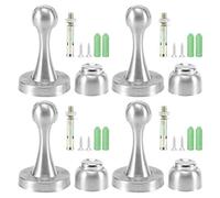 Fermaporte Magnetico in Acciaio Inossidabile, Fermaporte Moderno con Forte Magnetismo, Fermaporte da Parete o Pavimento per Casa Ufficio, Include 4 Colonne 4 Fermaporte 8 Viti