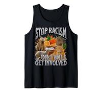 Fermare Il Razzismo o Mi coinvolge Divertente Capybara Meme Bootleg Canotta