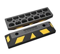 Fermaruota Garage, Fermaporta in Gomma for Parcheggio con Strisce Riflettenti, Ausilio for Il Parcheggio in Garage for Magazzini, Parcheggi Commerciali e Centri Commerciali (2 Pezzi)