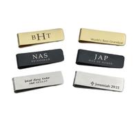 Fermasoldi in metallo con incisione personalizzata, per uomini, testimoni dello sposo, regalo per papà, marito, anniversario, compleanno, Argento, 50x26x8mm