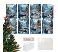 Fermasoldi Natale,carta portamonete di Natale | Decorazioni divertenti portamonete 8 pezzi | Biglietti di Natale festivi, distributore di denaro di Babbo Natale per amici e famiglie