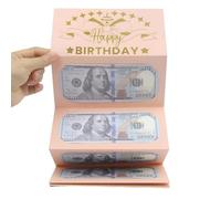 Fermasoldi pieghevole con sei slot per contanti, stampato con buon compleanno, resistente sbiadimento e riutilizzabile, aggiunge un tocco festivo per bambini, adolescenti, adulti, uomini, donne