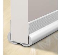 Fermaspifferi per porte, 36" Fermaspifferi per la parte inferiore della porta, piega e adesivo, riduzione del rumore a doppio strato, protezione dalle intemperie per porte per(A,White)