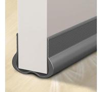Fermaspifferi per porte, 36" Fermaspifferi per la parte inferiore della porta, piega e adesivo, riduzione del rumore a doppio strato, protezione dalle intemperie per porte per(A,Gray)