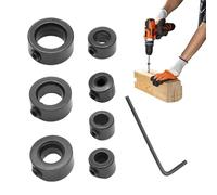Fermata di profondità del trapano - Morsetto e anelli di confine in acciaio al carbonio - Supporto per trapano di design ad anelli divisi, anelli di posizionamento per lavori di perforazione Set di