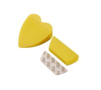 Fermata Porta Fermaporta a forma di cuore con contenitore e base antiscivolo in silicone for porta da pavimento(Yellow)