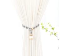 Fermatenda for tende 1/2/4 pezzi Corda for fermatenda for con perle 4 cm in voile for finestra for Ornamento(Gray,2 Pcs Pack)