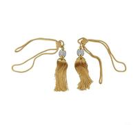 Fermatenda in corda con nappe chic e perline per tende splendidamente drappeggiate in qualsiasi stanza (giallo)