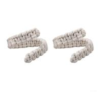 Fermatenda in cotone e lino, 26 cm, anima in metallo, senza gancio (beige) | Morbido misto cotone e lino, anima in metallo antiruggine, si attorciglia in forme, non necessita di ganci