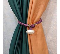 Fermatende con nappe e corde di fissaggio, 2 pezzi di grande perla posteriore gancio fibbia clip grazioso e alla moda poliestere decorativo accessorio for la casa, prugna, 1 pezzo