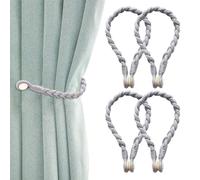 Fermatende Magnetici per Tenda, 4Pcs Fibbia per Tende, Calamite per Tende, Magnetico Fermatende Corda Fermatenda Tenda, Cravatta per Tende Tieback per Camera da Letto Soggiorno Tenda Decor, Grigio